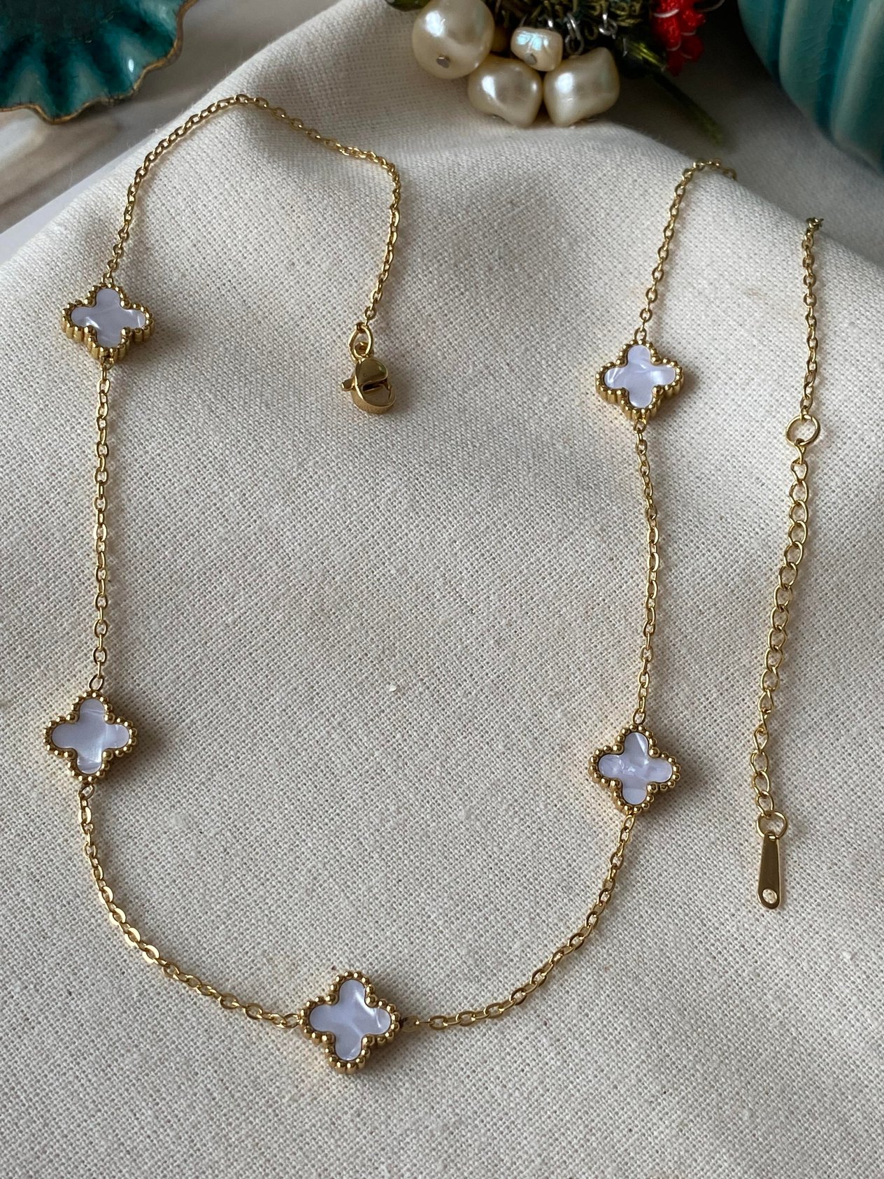 Çelik Mini White Cleef Kolye
