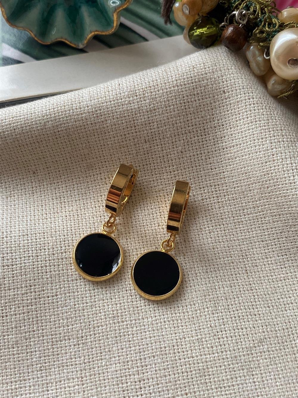 Çelik Plaka Black Küpe