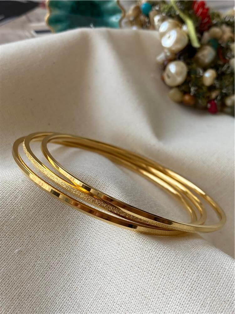 Çelik Sim Detaylı 21,5 cm Bilezik Seti