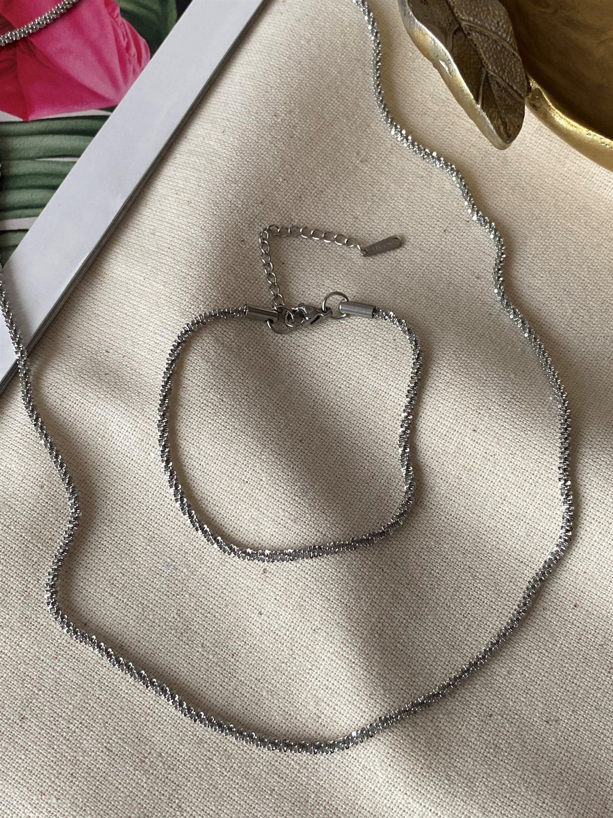 Çelik Tırtıklı Silver Set
