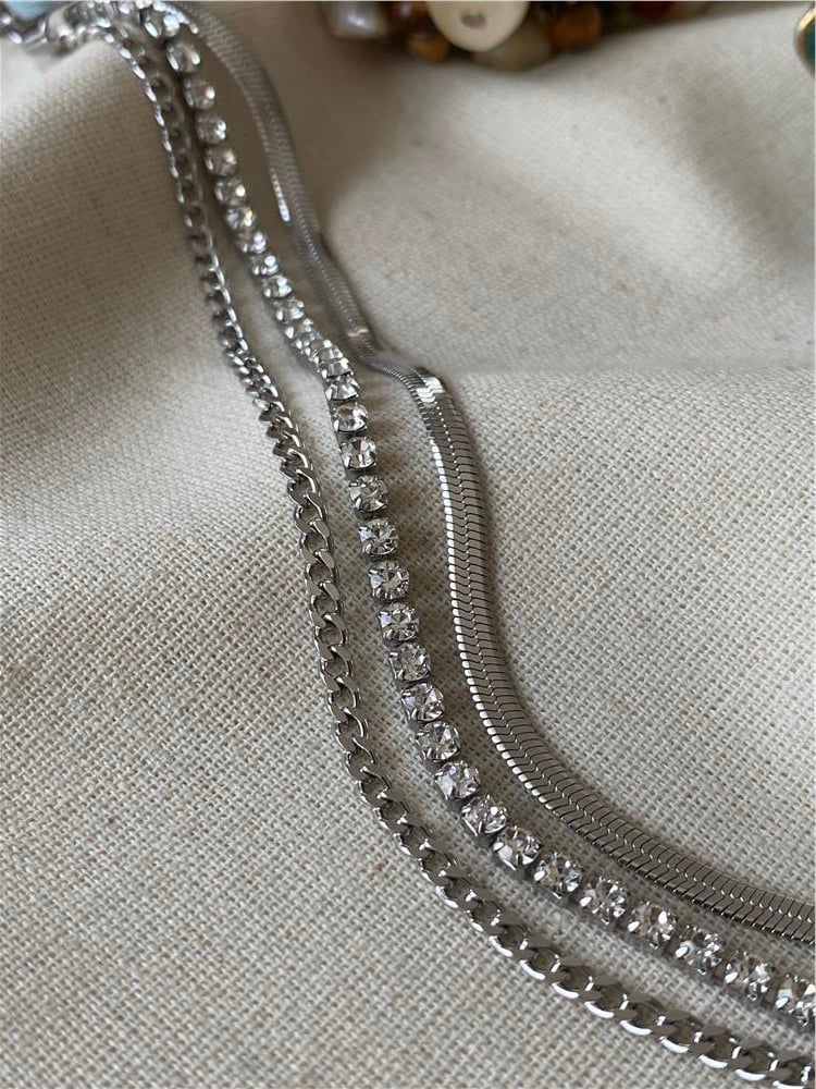Çelik Üçlü Mix Silver Bileklik