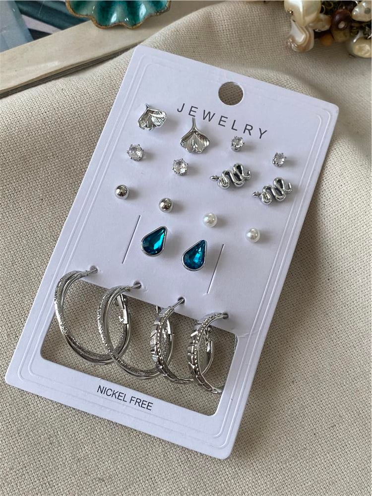 Çoklu Silver Sea Konsept Küpe