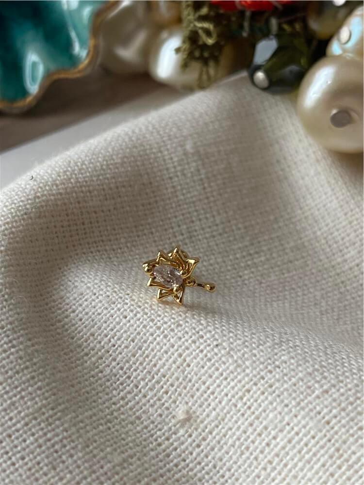 Damla Taşlı Yaprak Piercing