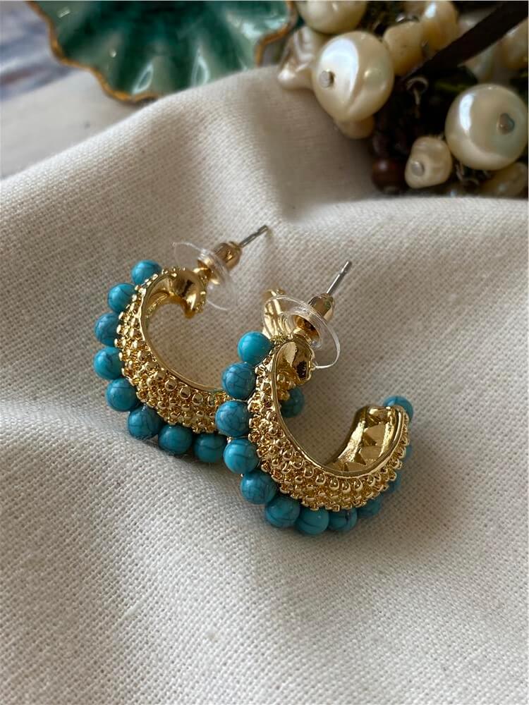 Firuze Taşlı C Model Küpe