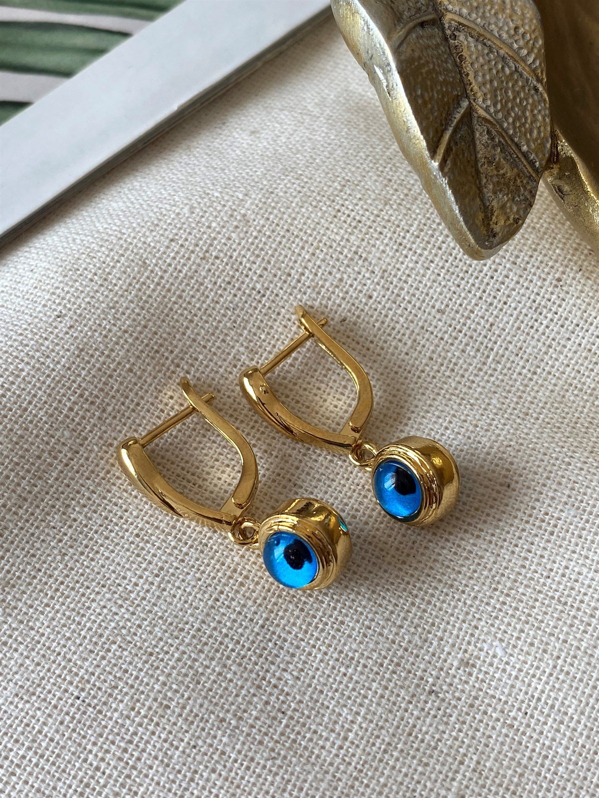 Gold Nazar Küpe