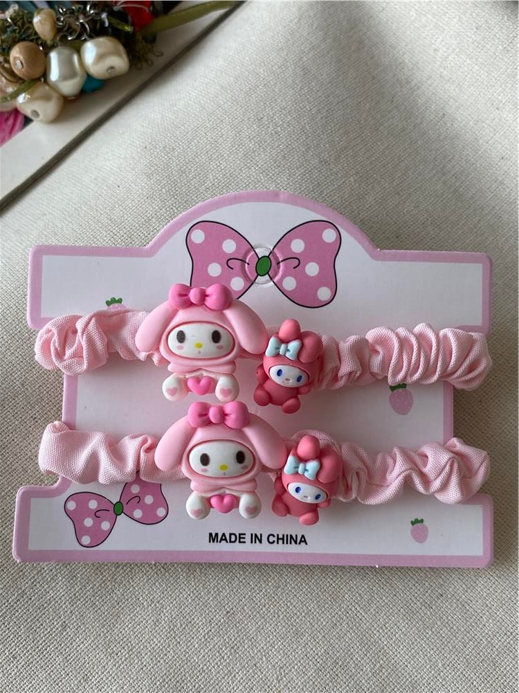 İkili Baby Bear Pembe Lastik Toka