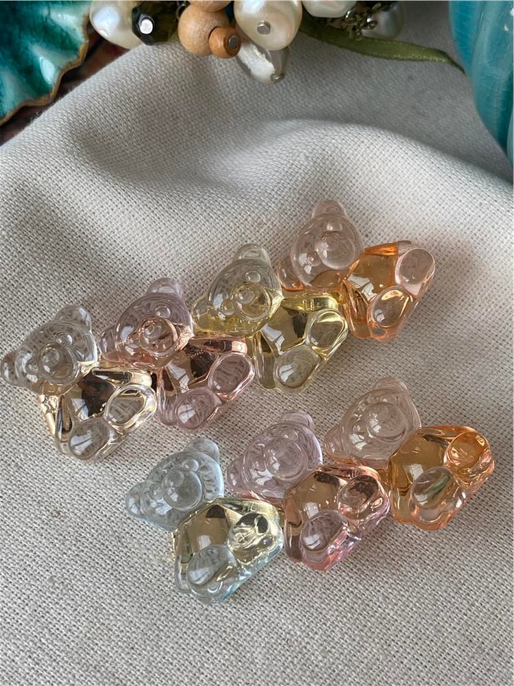 İkili Şeffaf Jelly Bear Toka Seti