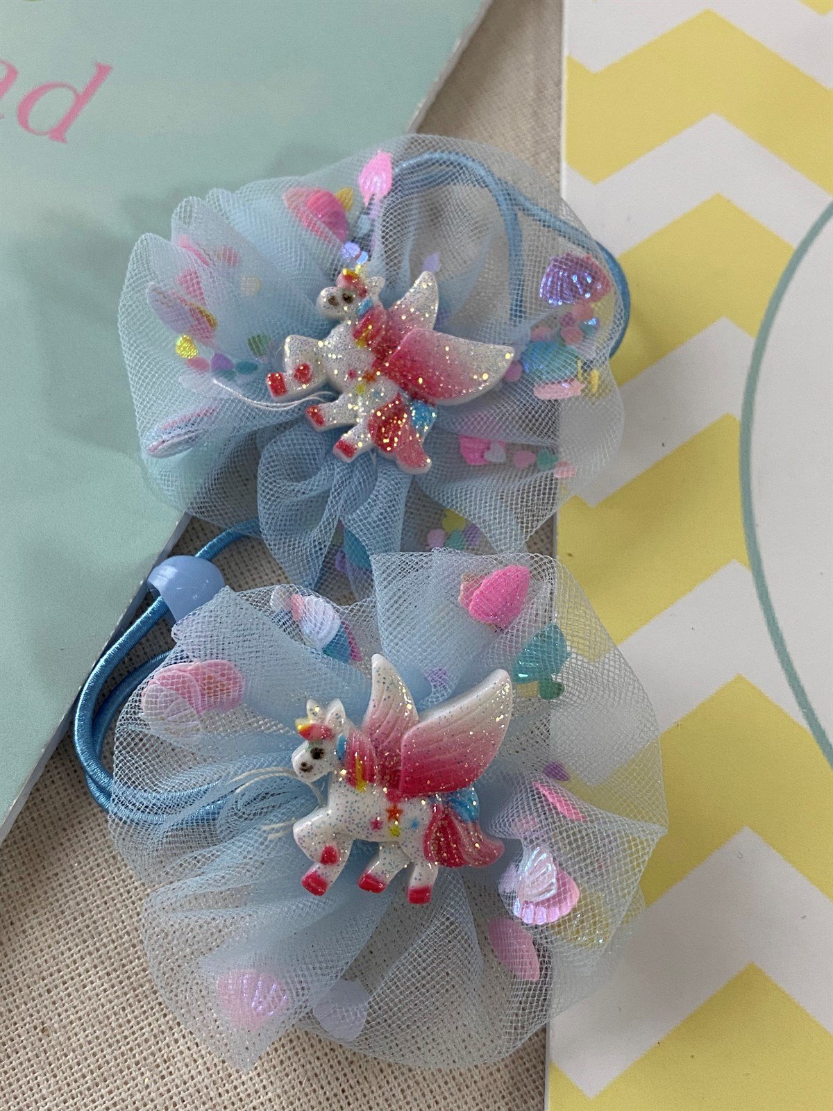 İkili Unicorn Mavi Toka