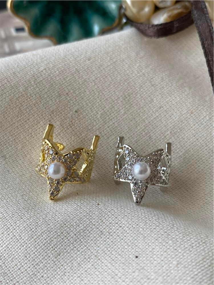 İncili Yıldız Kıkırdak Küpe