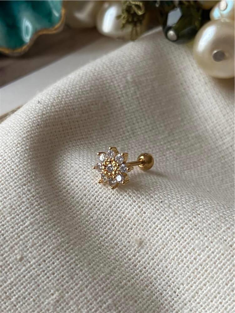 Işıltılı Çiçek Piercing