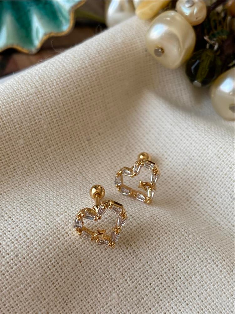Kesme Taşlı Kalp Piercing