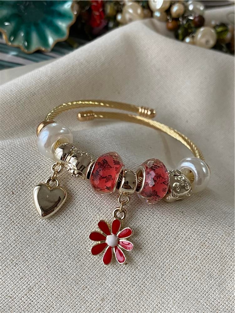 Kırmızı Daisy Charm Bileklik