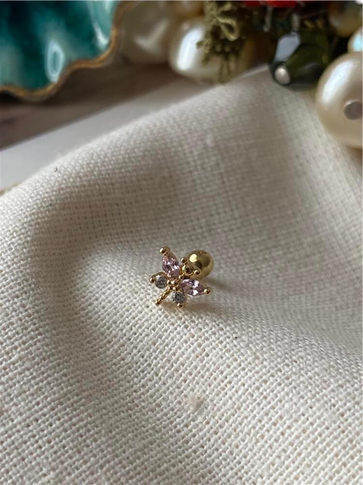 Pembe Taşlı Yusufçuk Piercing
