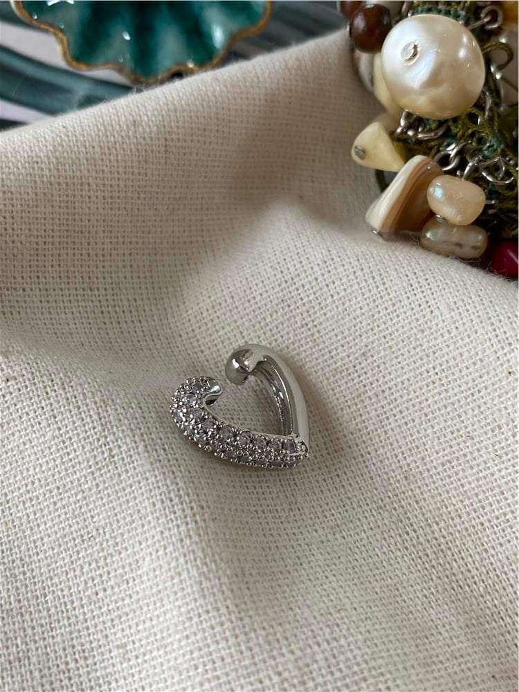 Silver Kalp Kıkırdak Küpe