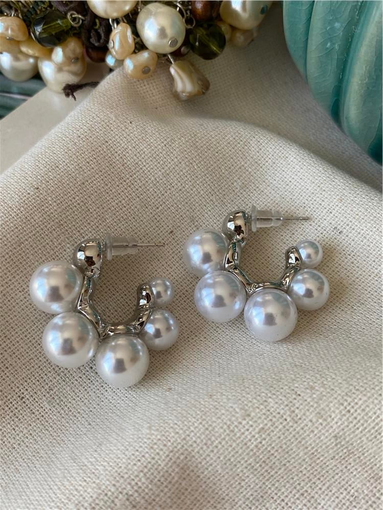 Silver Pearls Küpe