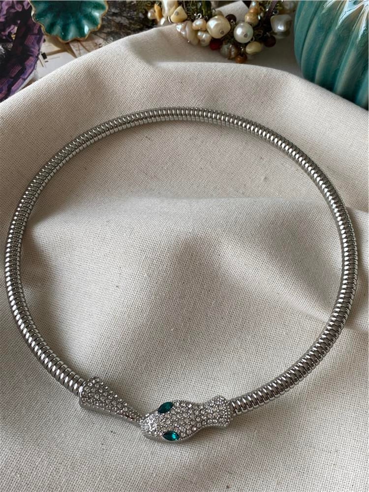 Silver Snake Choker Kolye
