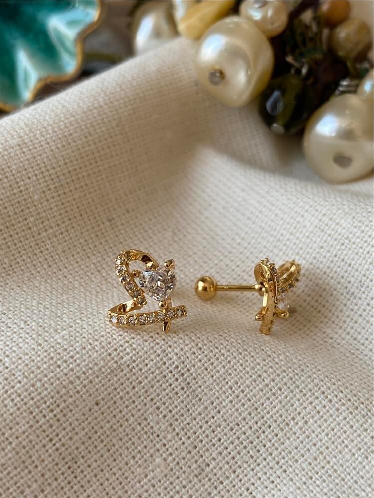 Taşlı Kalp Piercing