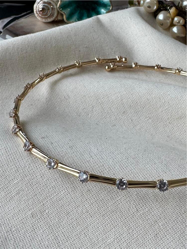 Tektaş Detaylı Gold Choker