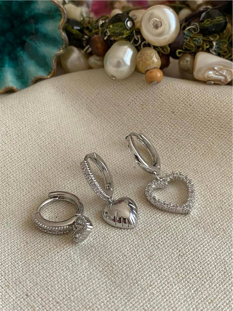 Üçlü Hearts Küpe