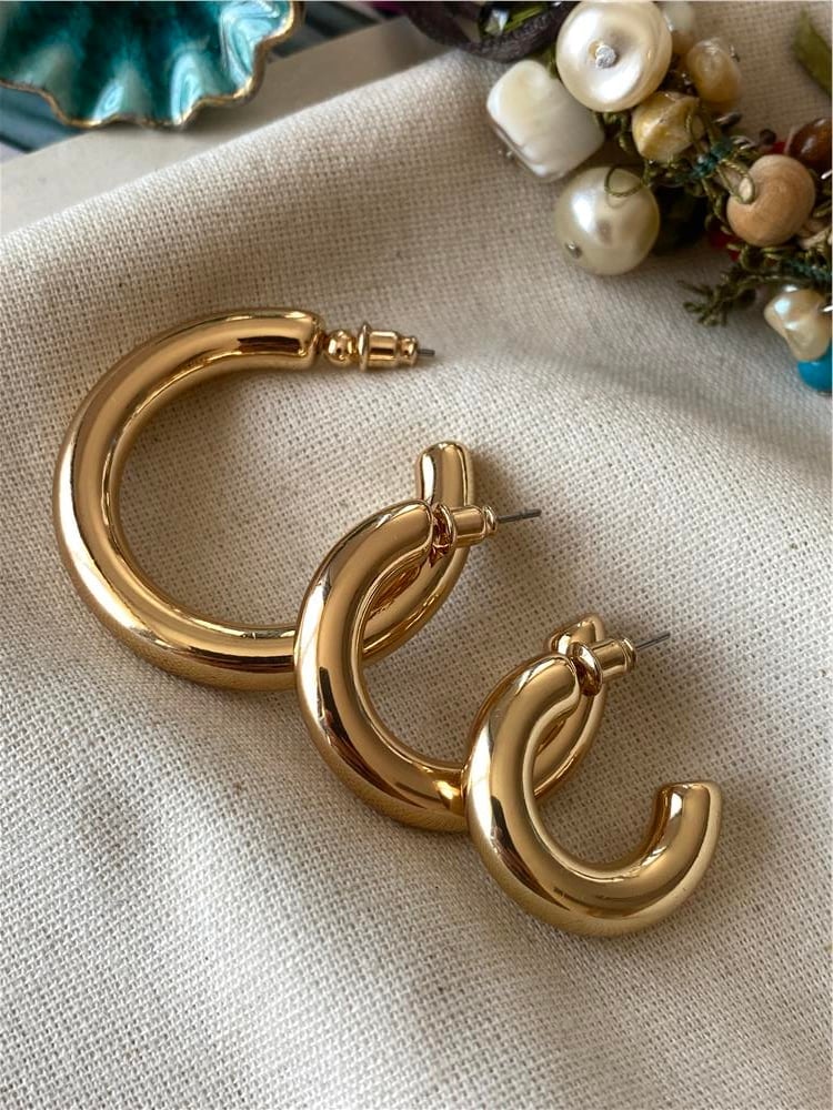 Üçlü Yarım Halka Küpe Seti