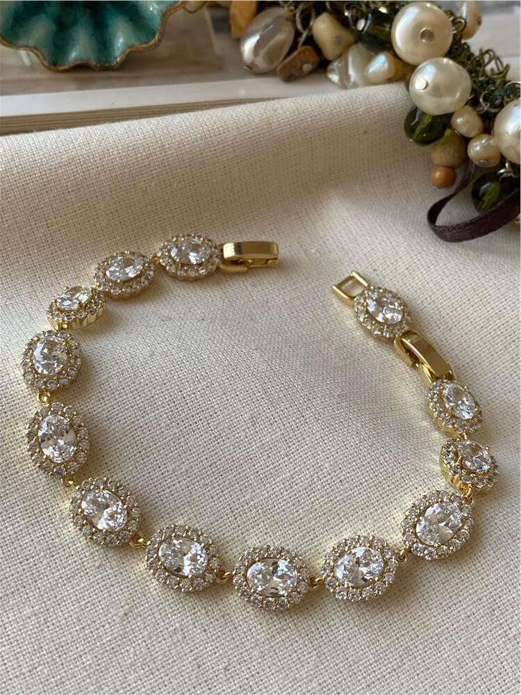 VIP 14K Badem Model Taşlı Bileklik