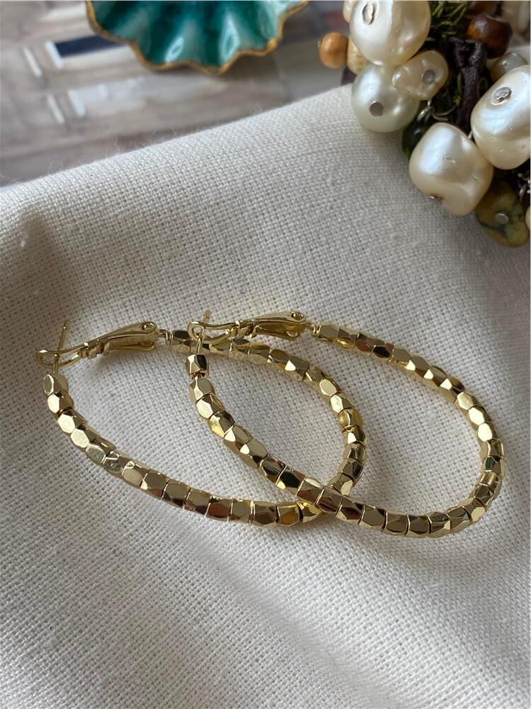 VIP 14K Desenli Silindir Küpe