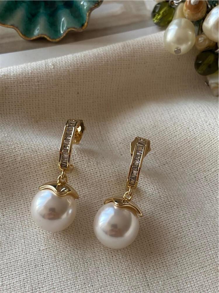 VIP 14K İnci Sallantılı Küpe