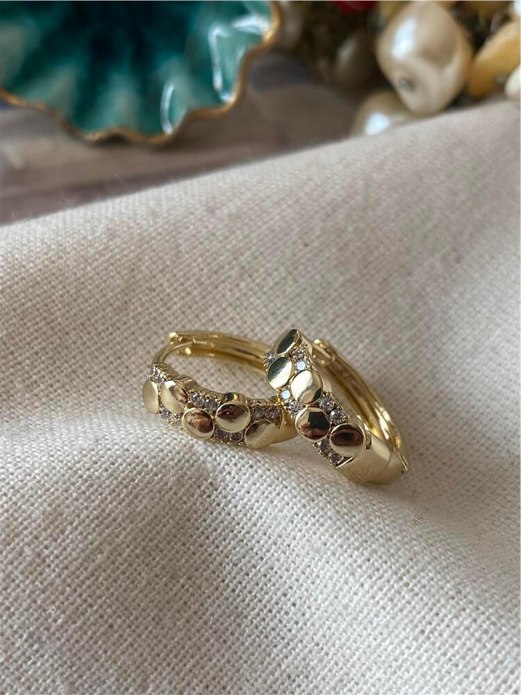 VIP 14K Taşlı Bubble Halka Küpe