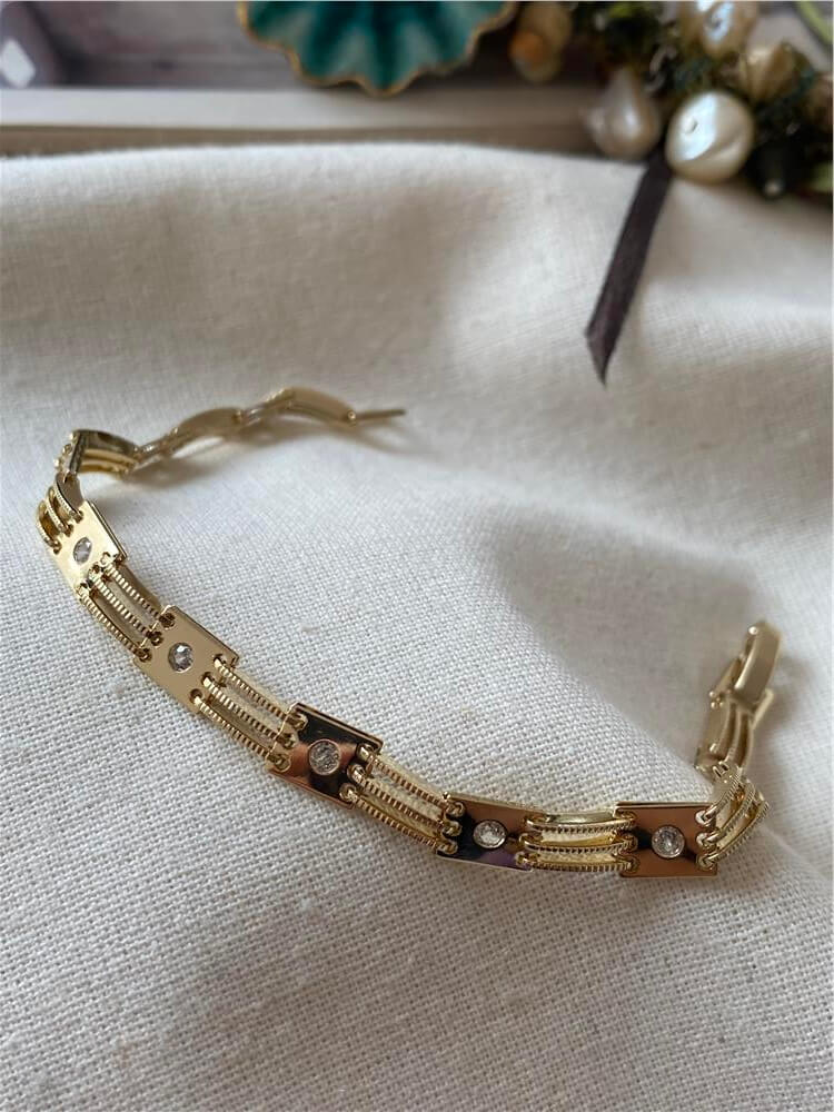 VIP 14K Taşlı Fence Bileklik