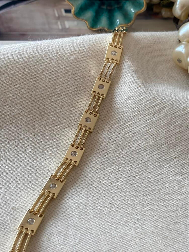 VIP 14K Taşlı Fence Bileklik