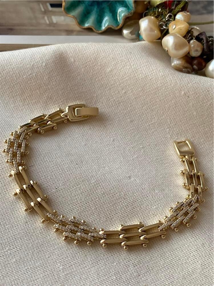 VIP 14K Taşlı Mini Çubuk Bileklik
