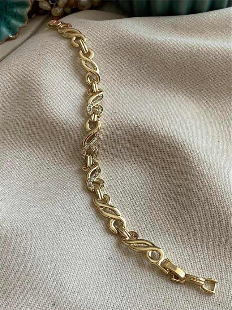 VIP 14K Taşlı Örgü Model Bileklik