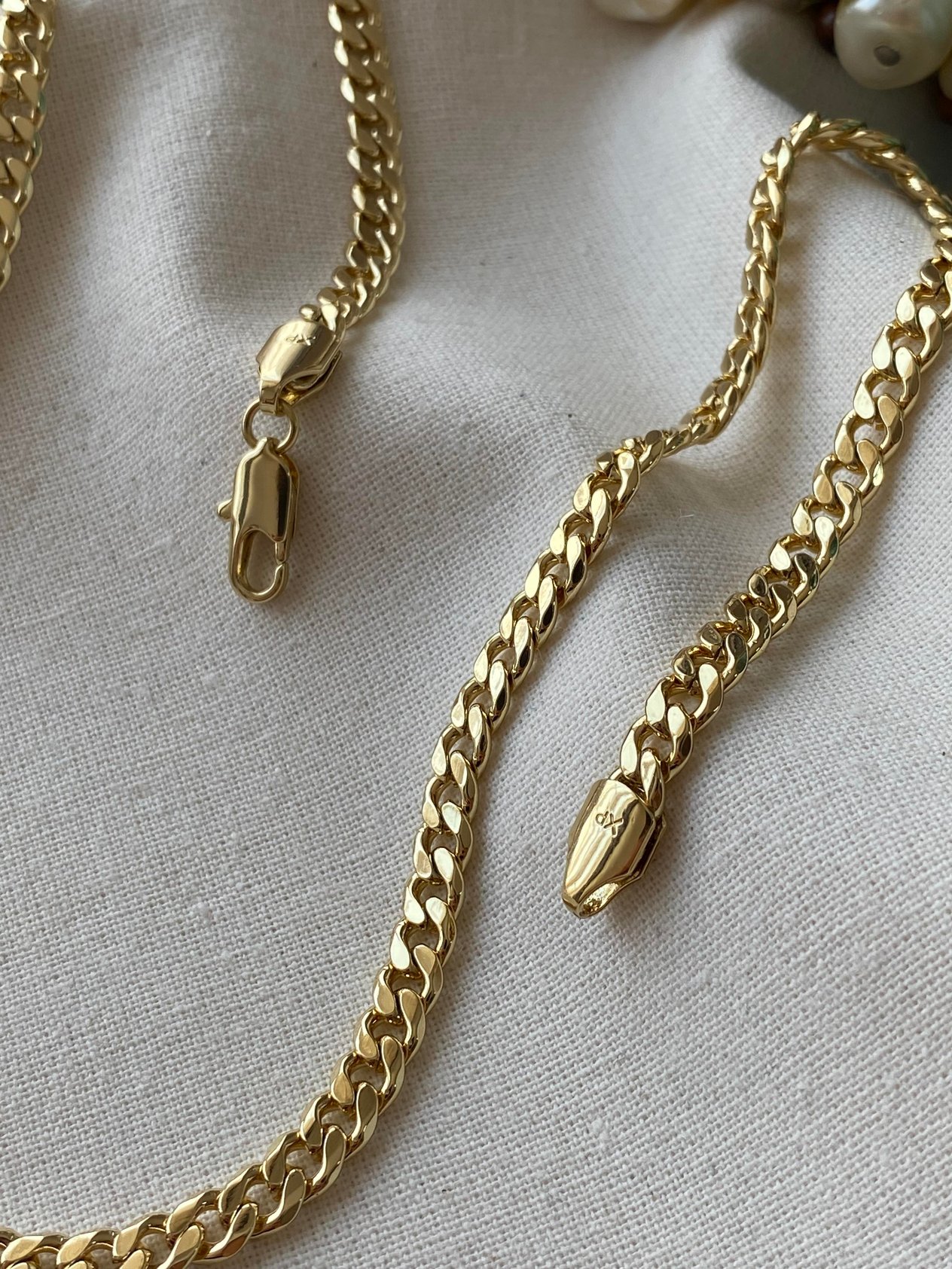 VIP 14K Yassı Ezme Zincir Kolye
