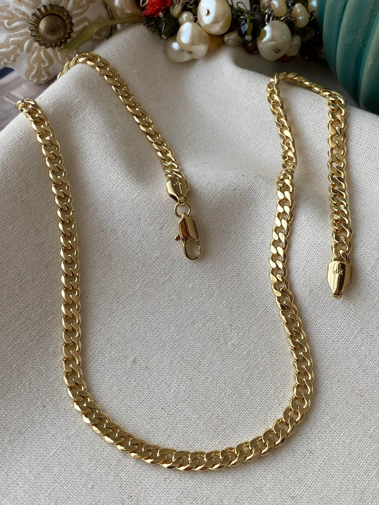 VIP 14K Yassı Ezme Zincir Kolye