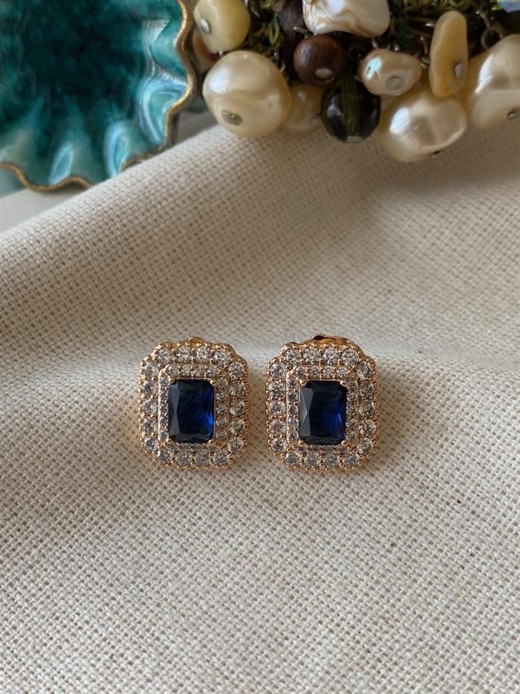 VIP Dark Blue Stone Küpe