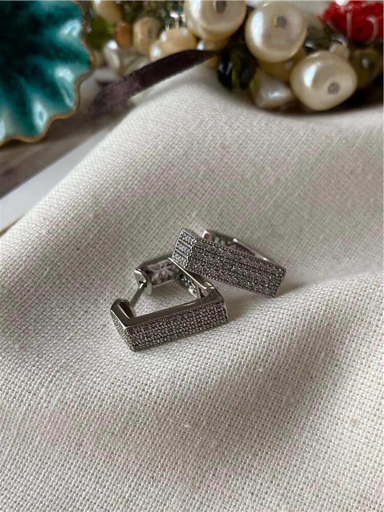VIP Silver Bold Diamond Küpe