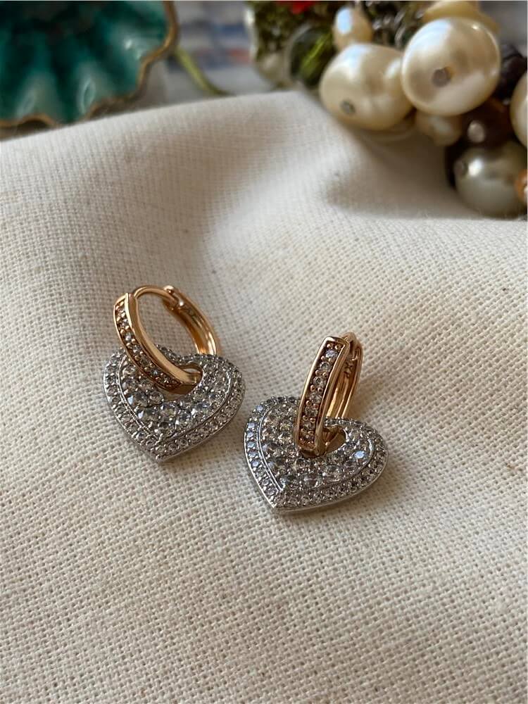 VIP Silver Kalp Charmlı Küpe