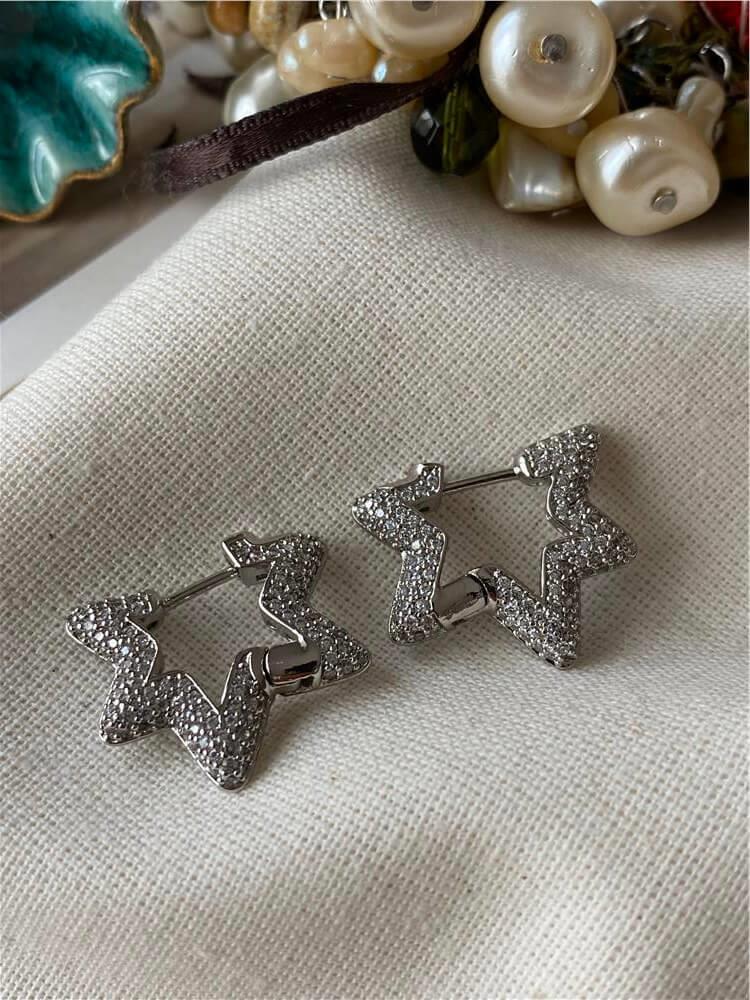 VIP Silver Taşlı Yıldız Küpe