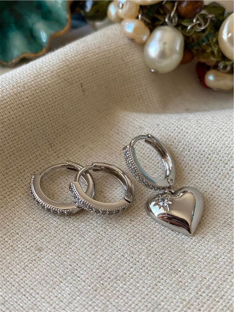 VIP Üçlü Heart Küpe