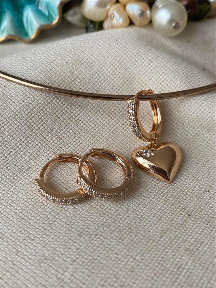VIP Üçlü Heart Küpe