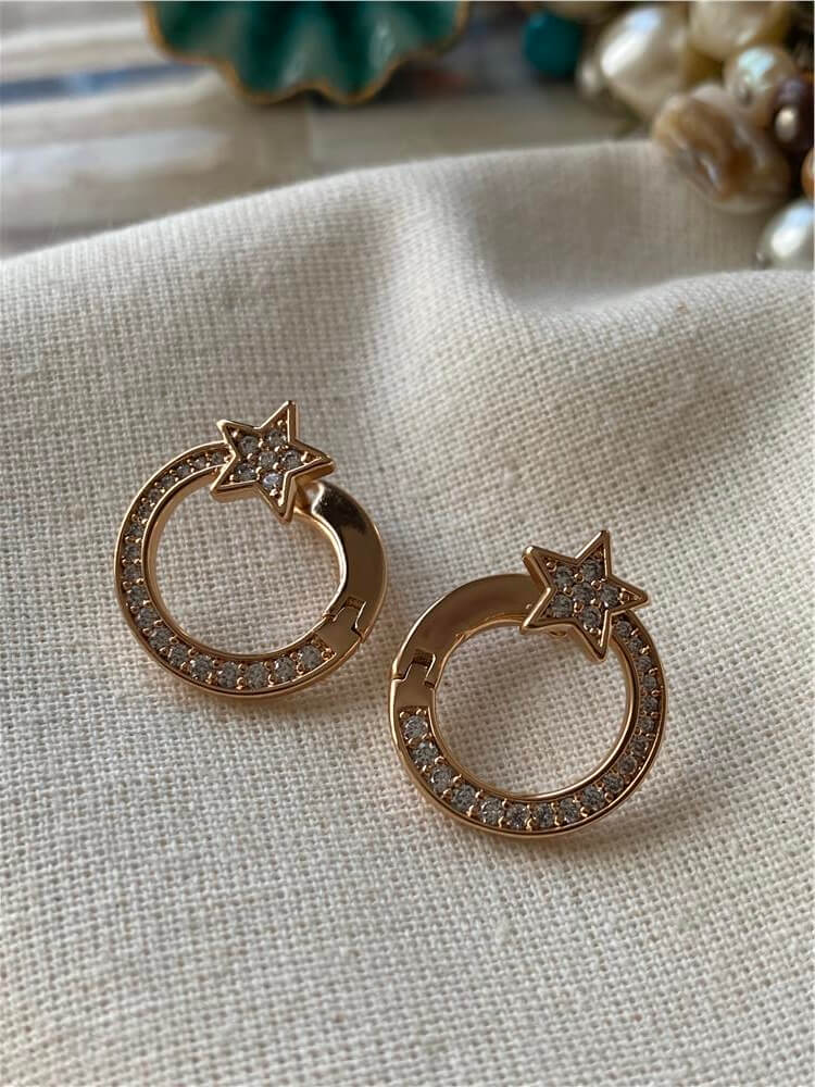 VIP Yıldız Detaylı Ring Küpe