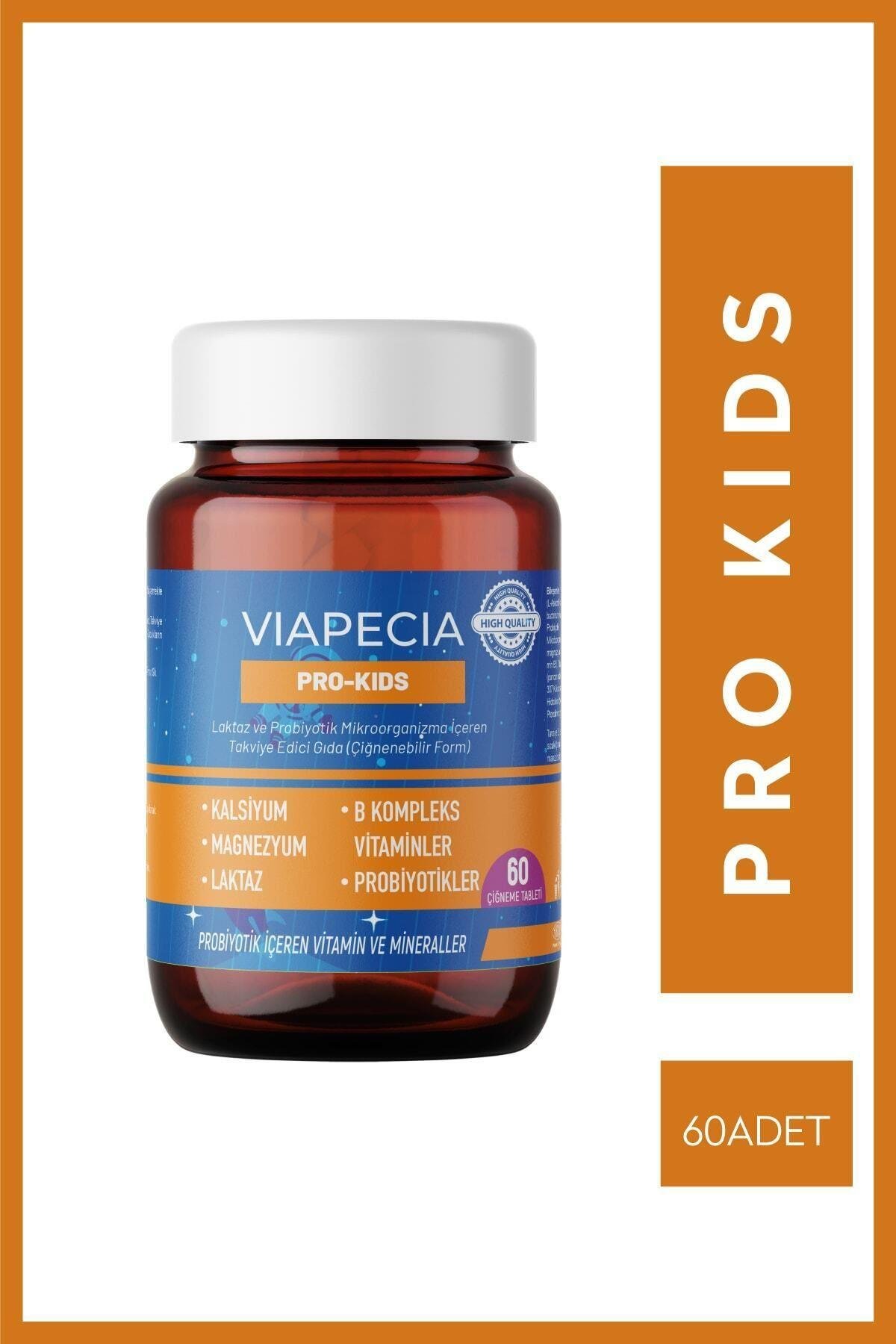 PRO-KIDS İştah Açıcı Çocuk Vitamin Takviyesi – Kalsiyum, B Vitaminleri, Laktaz İçerikli 60 Adet