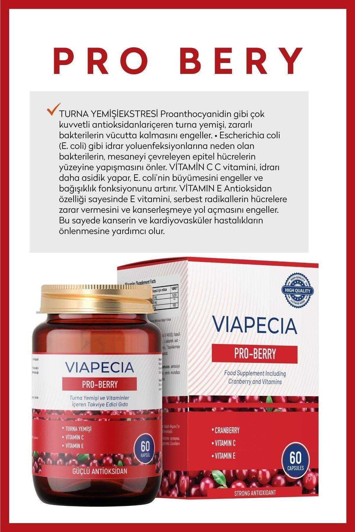 Viapecia Pro-Berry 60 Kapsül - Kaşıntı, İdrar Yolu Enfeksiyonları ve Turna Yemişi Ekstresi ile Destek