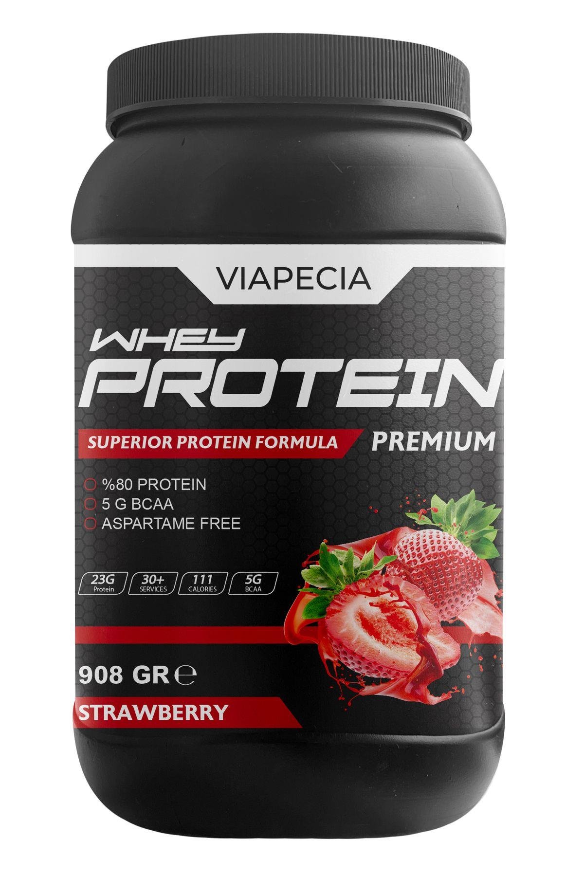 Viapecia Whey Protein Çilekli 908 gr – Yüksek Proteinli, Lezzetli Çilek Aromalı Sporcu Takviyesi