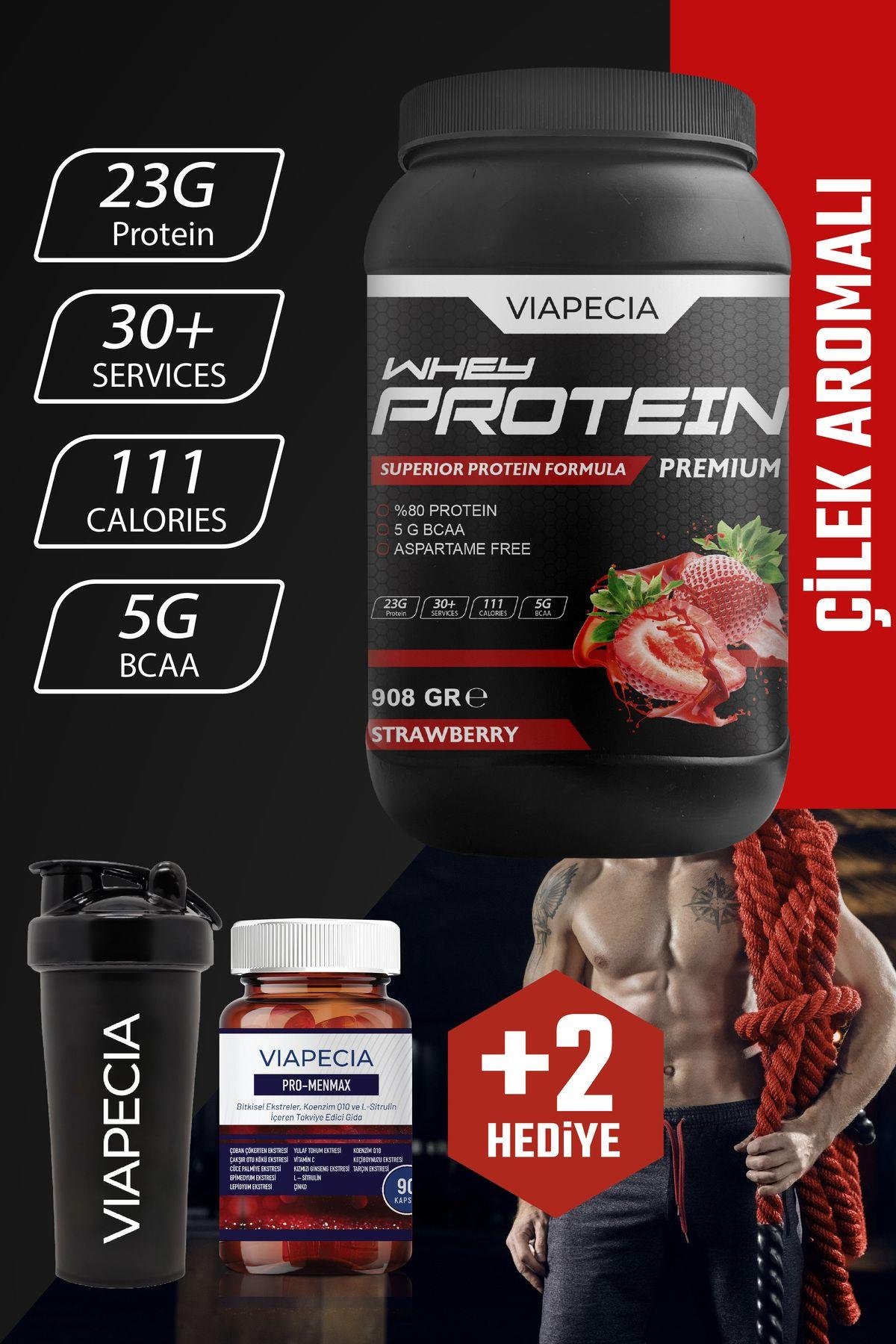 Viapecia Whey Protein Çilekli 908 gr – Yüksek Proteinli, Lezzetli Çilek Aromalı Sporcu Takviyesi