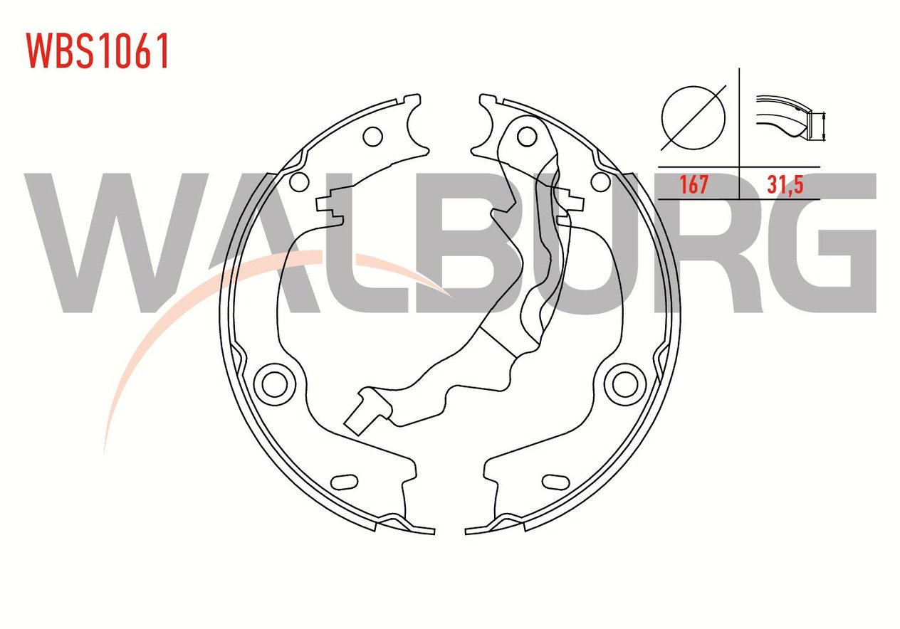 EL FREN BALATASI HYUNDAI ACCENT ERA 1.4i 16v LEVYELI 167X31,5 mm 2006-2012/ACCENT ERA 1.5 CRDI 2006-2012/ACCENT ERA 1.6 CVVT 2006-2012/RIO II 1.5 CRDI 2006-2011/RIO II 1.4i 16v 2006-2011