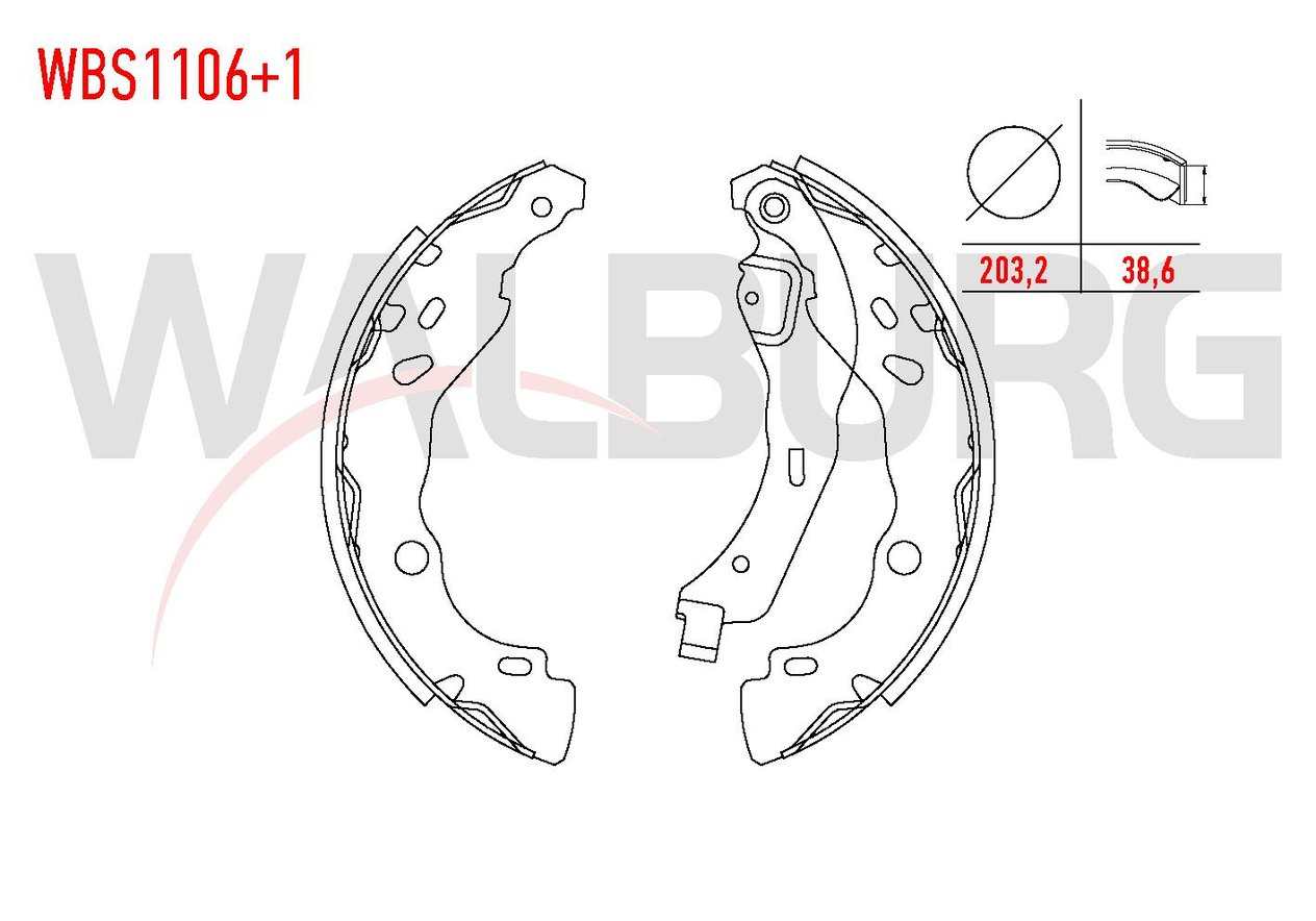 FREN PABUC BALATA ARKA +1mm DAHA KALIN DACIA LOGAN (LS) 1.5 DCI LEVYELI 203,2X38,6 mm 2004-2012