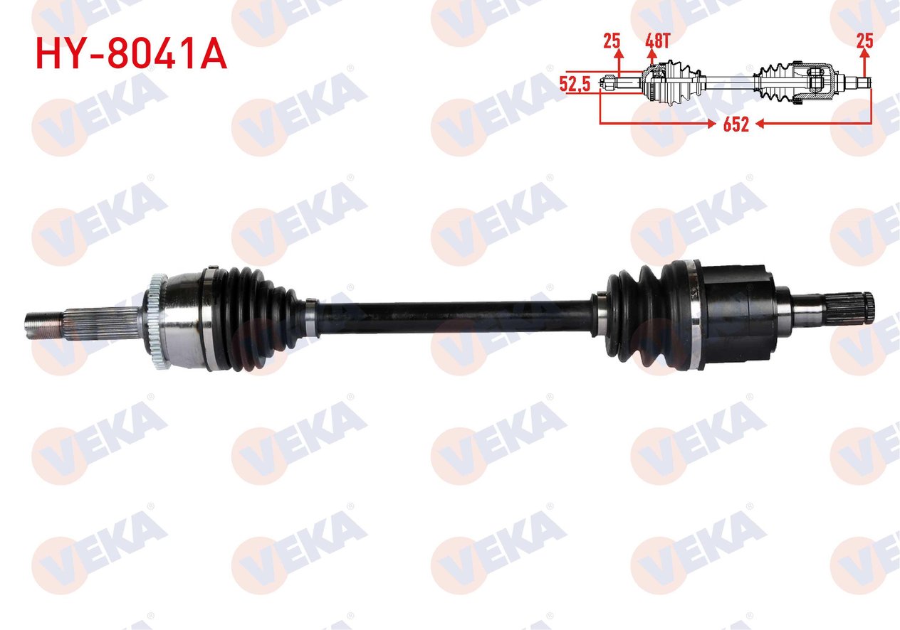 KOMPLE AKS ON SOL HYUNDAI ACCENT BLUE 1.4 CVVT M-T ABSLI 48 DIS UZUNLUK 652mm 2012-