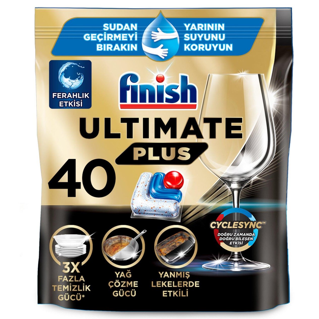 Finish Ultimate Plus Hepsi Bir Arada Bulaşık Tableti 40 Kapsül