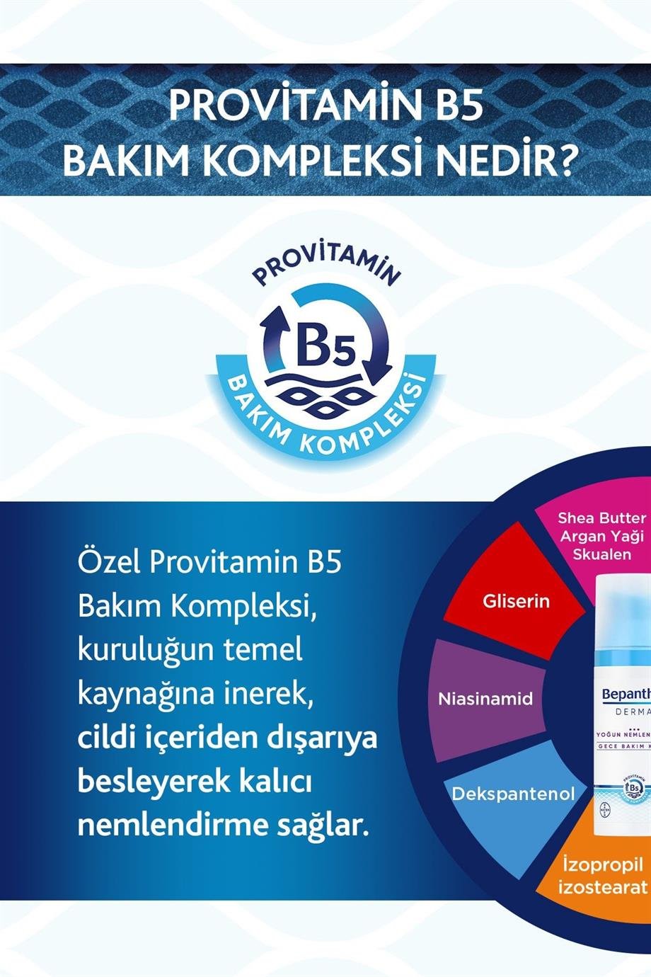 Bepanthol - Bepanthol Derma Yoğun Nemlendirici Gece Bakım Kremi 50 Ml Provitamin B5 Bakım Kompleksi
